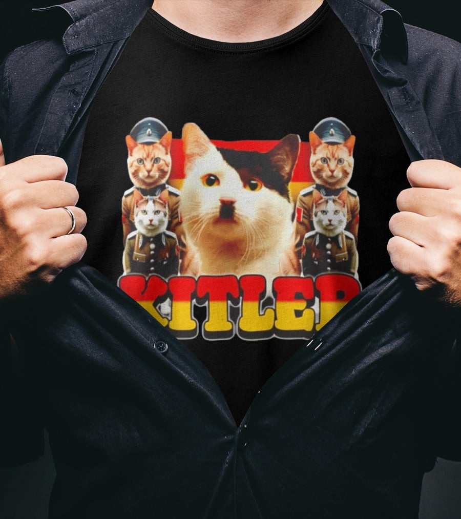 Kitler Meme Cat With German Flag And Cats In Uniforms T-Shirt
