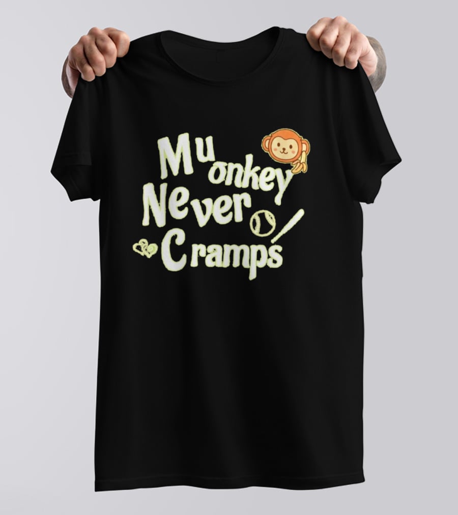 Mu Monkey Never Cramps Munenori Kawasaki Humor T-Shirt