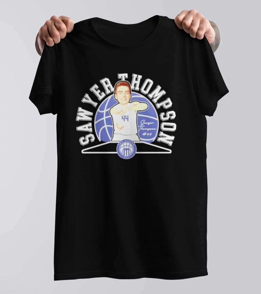Sawyer Thompson 44 Marietta College Athletics Basketball Player Caricature T-Shirt
