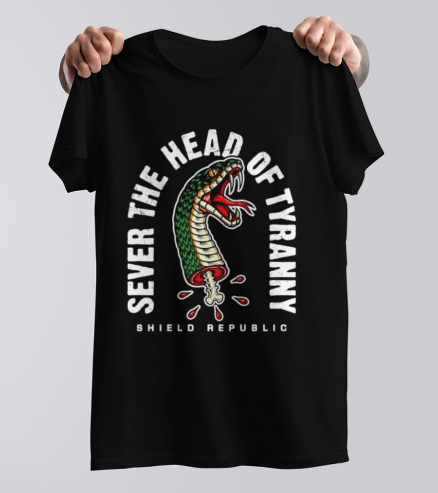 Sever The Head Of Tyranny Shield Republic Snake T-Shirt