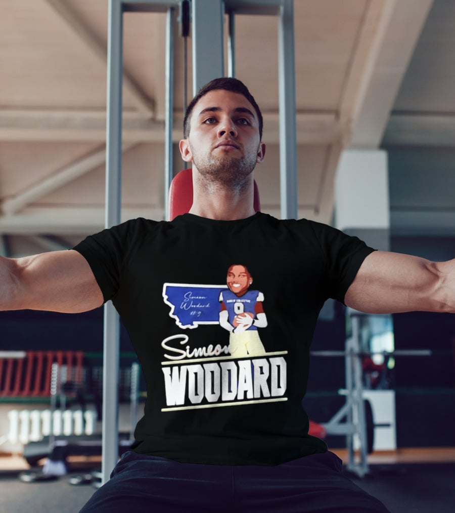 Simeon Woodard 9 Montana State Bobcats Football T-Shirt