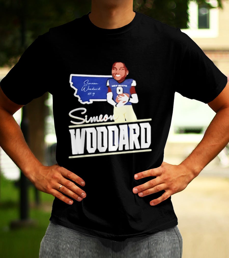 Simeon Woodard 9 Montana State Bobcats Football T-Shirt