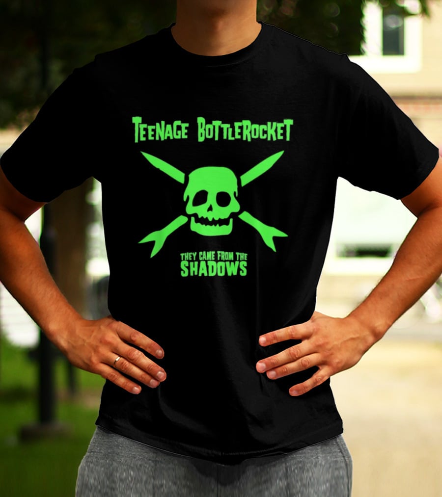 Teenage Bottlerocket Neon Skull Crossbones They Came From The Shadows T-Shirt