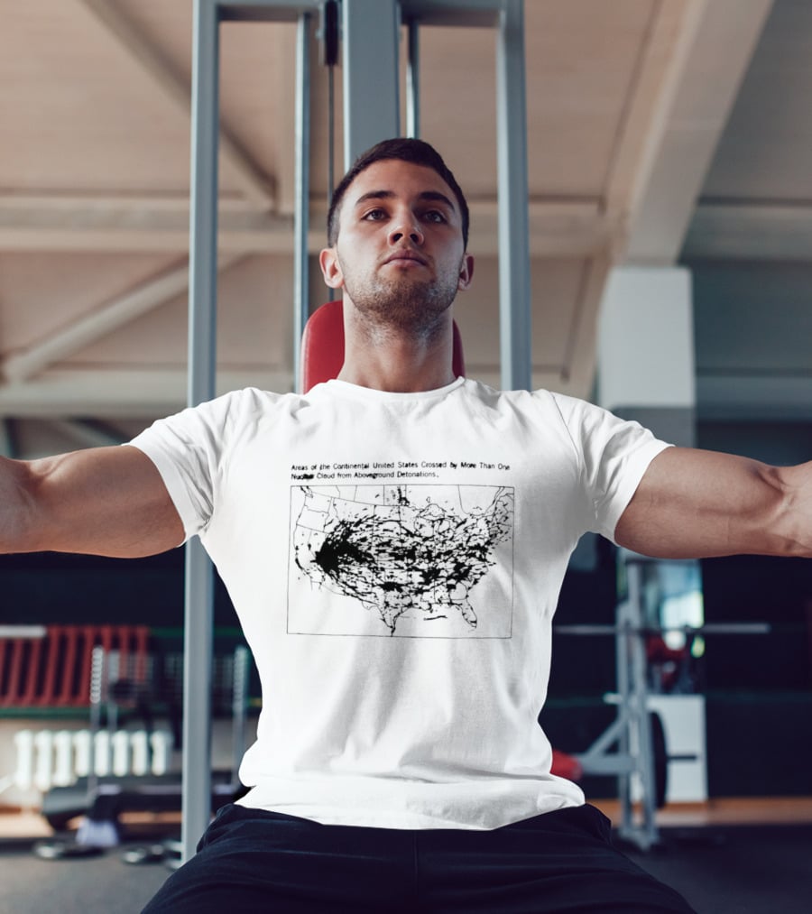 Continental US Regions Affected By Multiple Nuclear Cloud Crossings From Above Ground Detonations T-Shirt