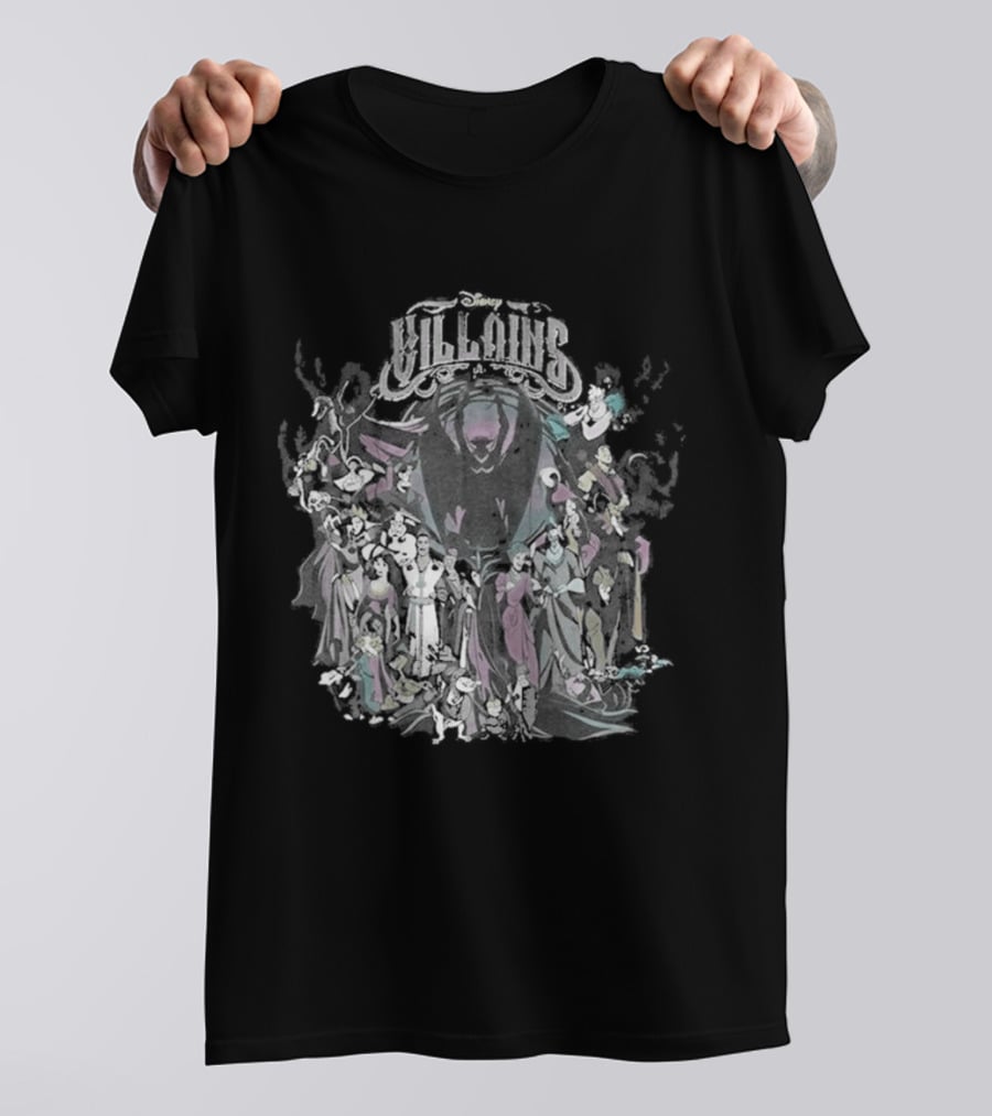 Tokyo Disney Resort Villains Evil Queen Ursula Maleficent Jafar Captain Hook Hades Dr. Facilier Scar T-Shirt