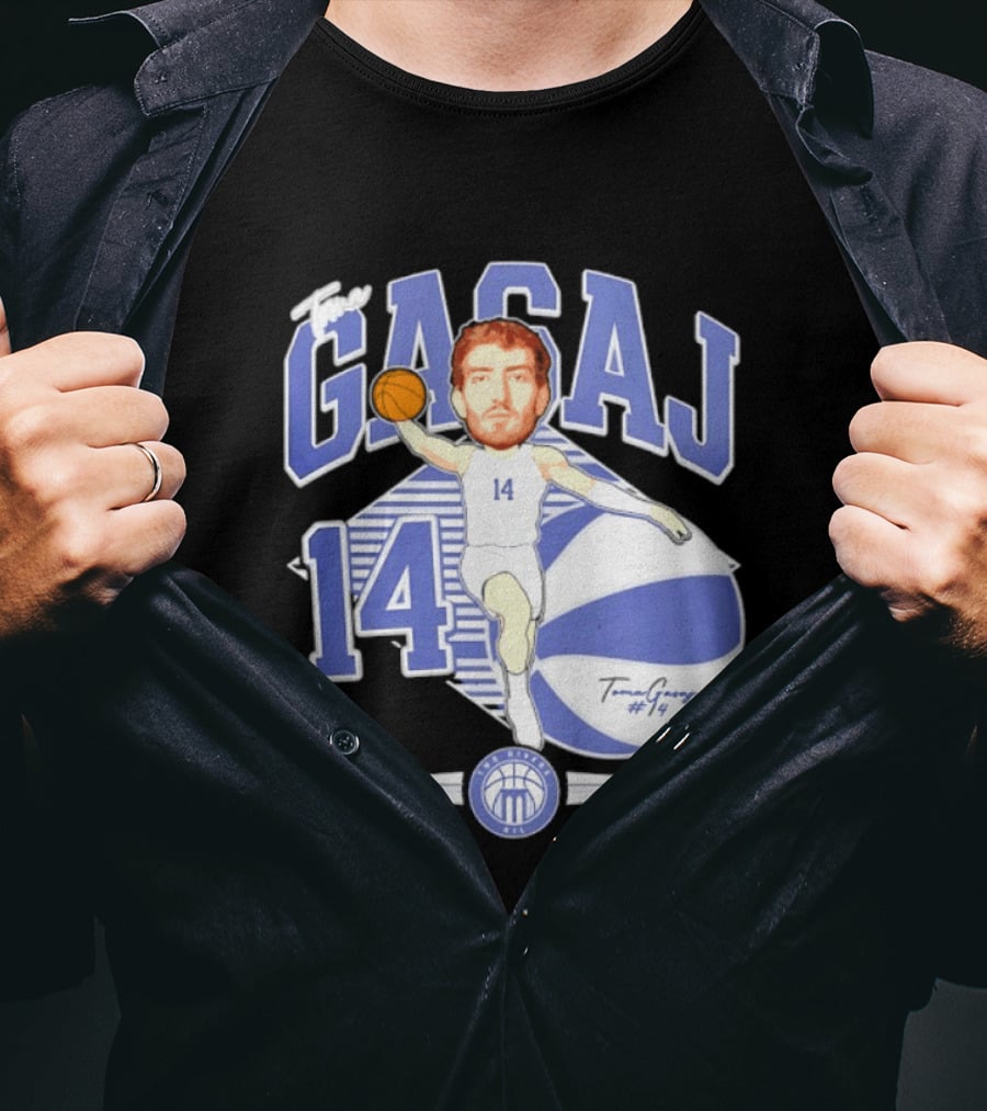 The Gasaj 14 Marietta College Athletics Basketball Caricature T-Shirt