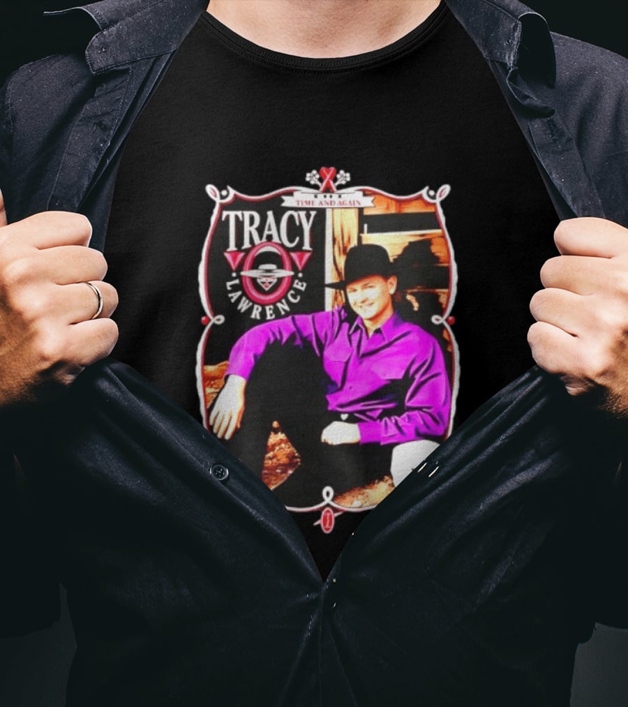 Tracy Lawrence Time And Again Country Music Purple Suit Cowboy Hat T-Shirt