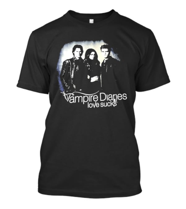 Vampire Diaries Love Sucks Damon Elena Stefan T-Shirt