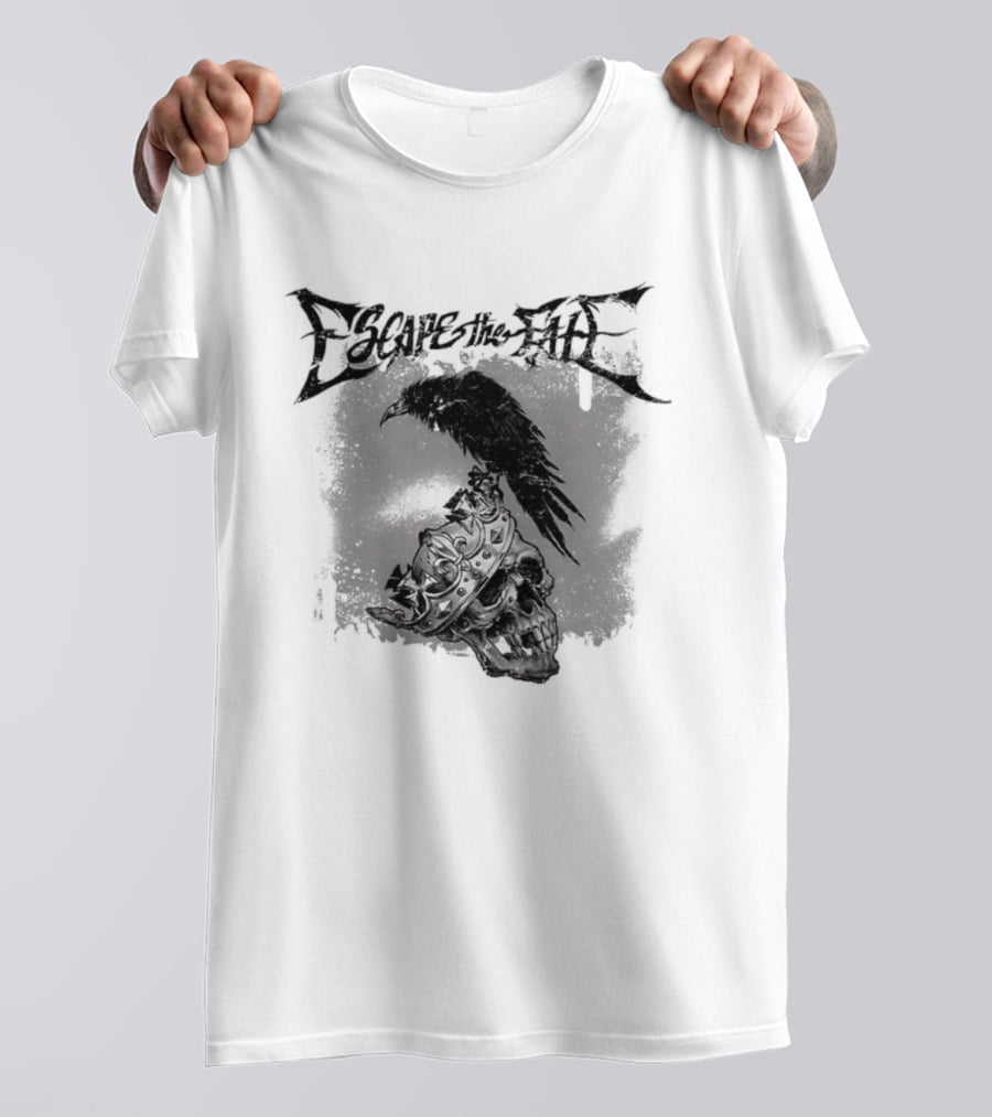 Escape The Fate Skull Crown Raven Post Hardcore T-Shirt