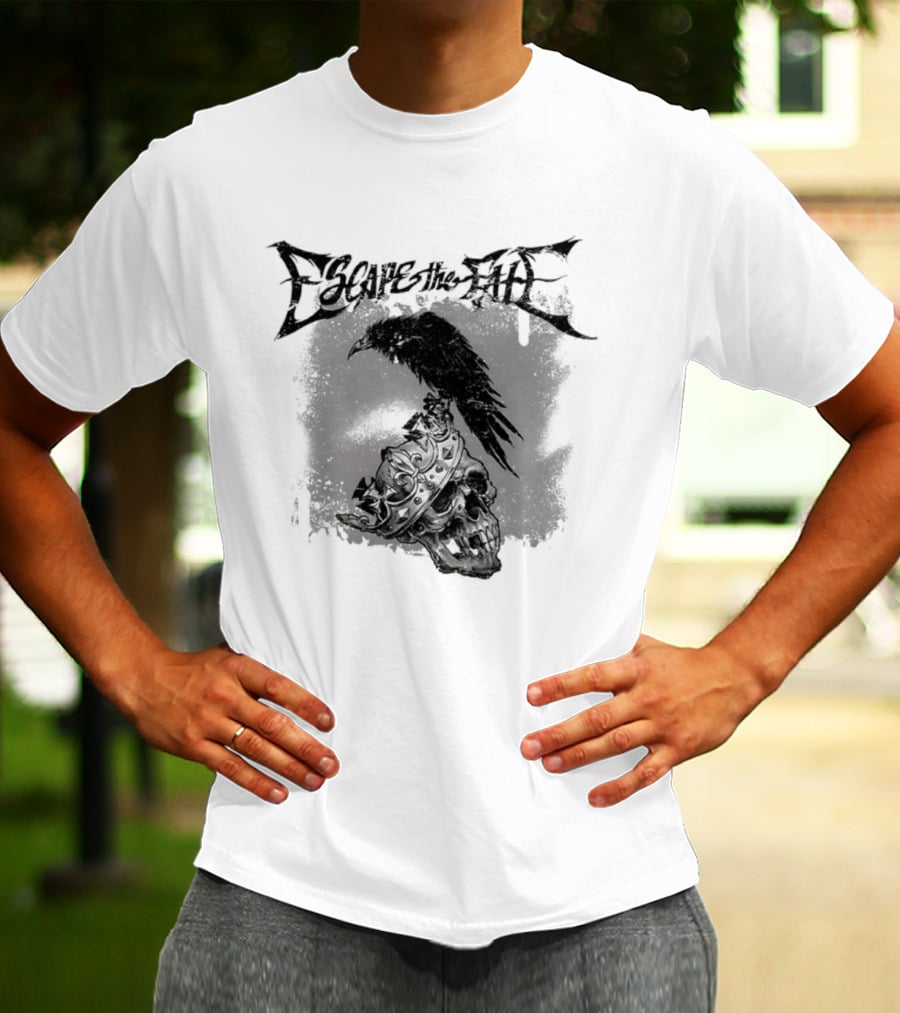 Escape The Fate Skull Crown Raven Post Hardcore T-Shirt