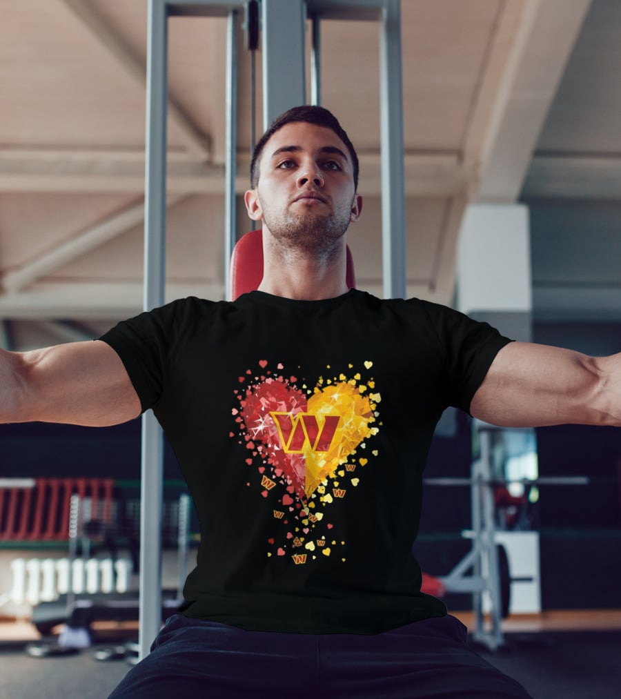 Washington Commanders Heart W Crystalized Chevron Burst T-Shirt