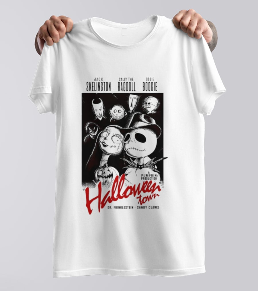 Halloween Town Jack Skellington Sally The Ragdoll Oogie Boogie Dr. Finkelstein Sandy Claws T-Shirt