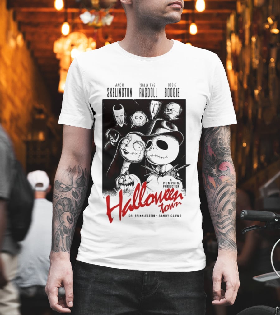 Halloween Town Jack Skellington Sally The Ragdoll Oogie Boogie Dr. Finkelstein Sandy Claws T-Shirt