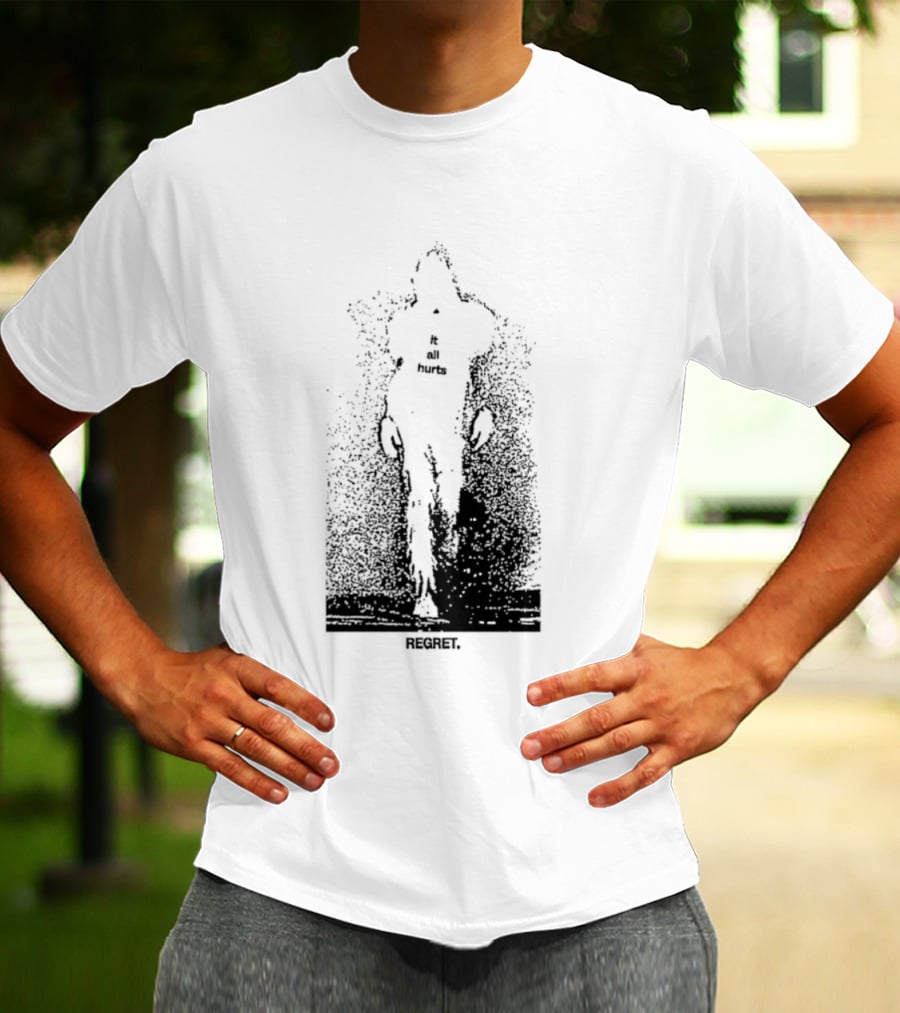 It All Hurts Regret Sadness Existential Skeleton Ghostly Figure T-Shirt