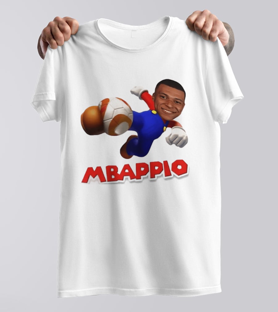 Kylian Mbappe Mbappio X Mario Meme Football T-Shirt