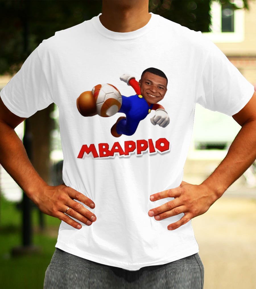 Kylian Mbappe Mbappio X Mario Meme Football T-Shirt