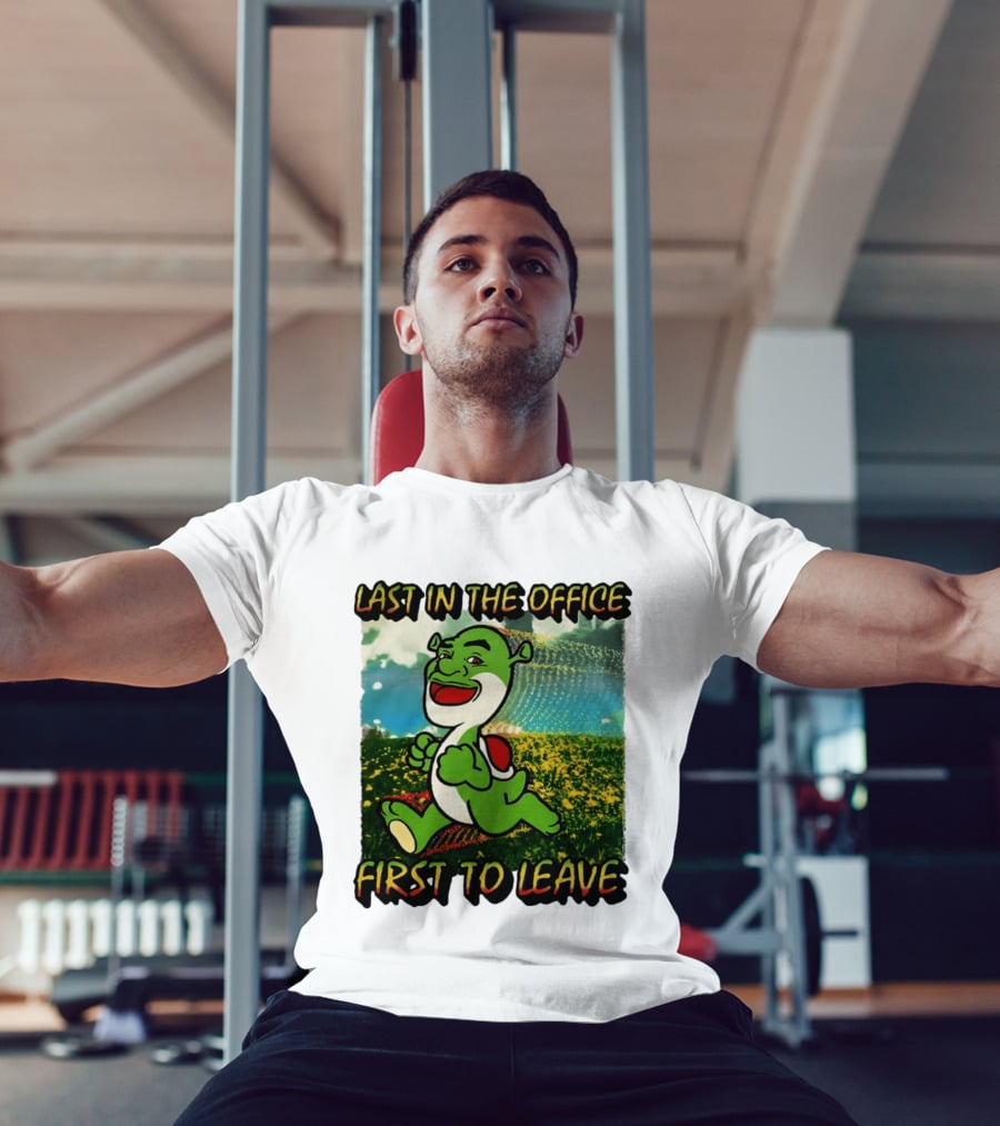Last In The Office First To Leave Shrek Yoshi Humor T-Shirt