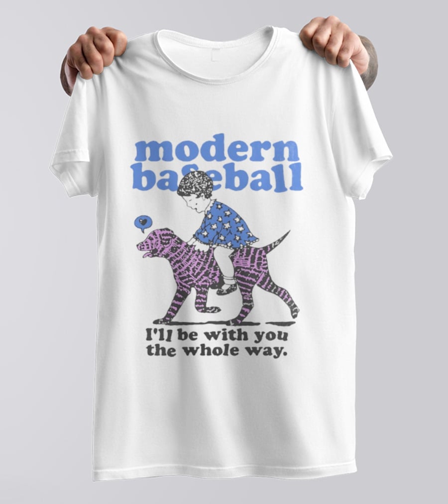 Modern Baseball I'll Be With You The Whole Way Child Riding Zebra Pattern Dog T-Shirt