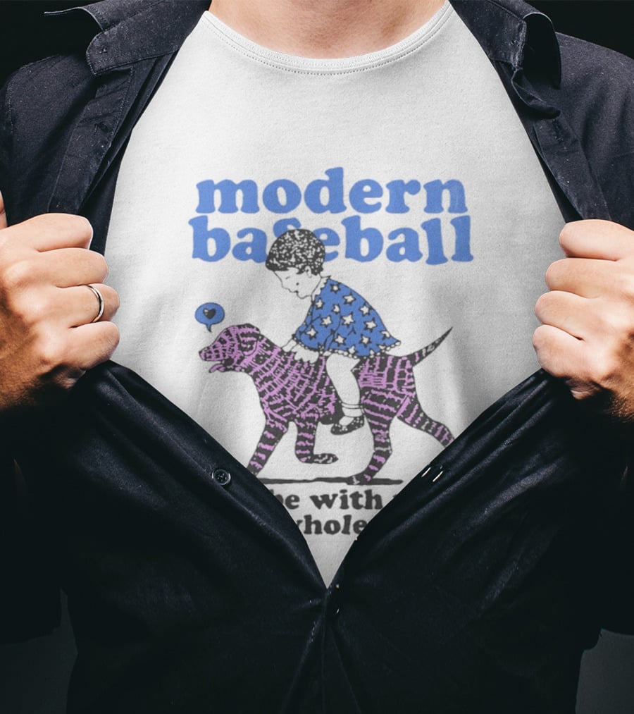 Modern Baseball I'll Be With You The Whole Way Child Riding Zebra Pattern Dog T-Shirt