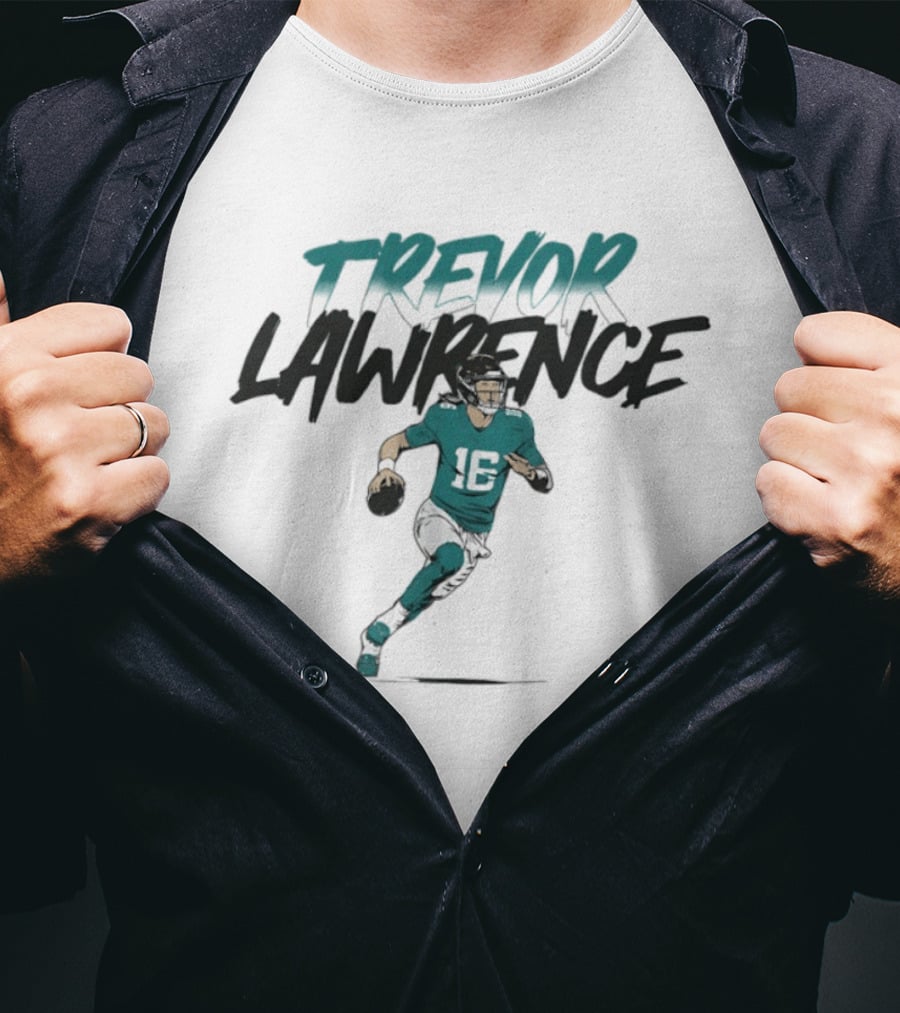 Trevor Lawrence 16 Jacksonville Jaguars Quarterback Action Pose T-Shirt