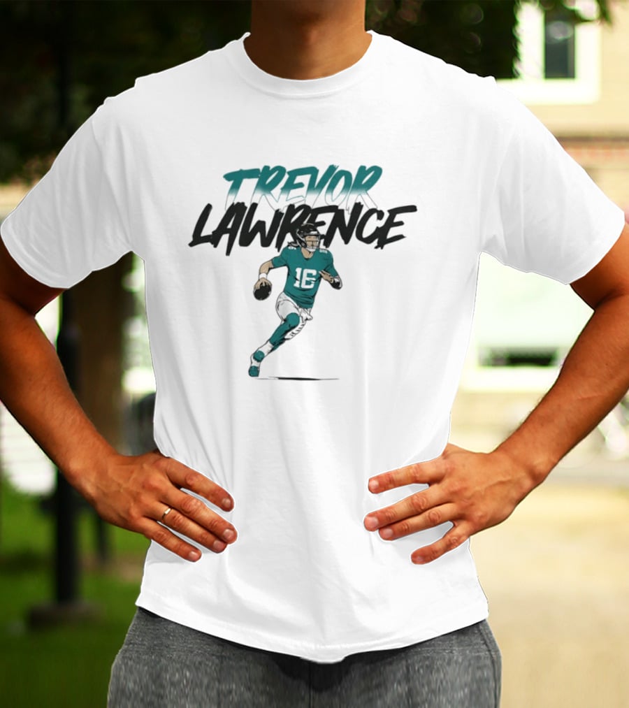Trevor Lawrence 16 Jacksonville Jaguars Quarterback Action Pose T-Shirt