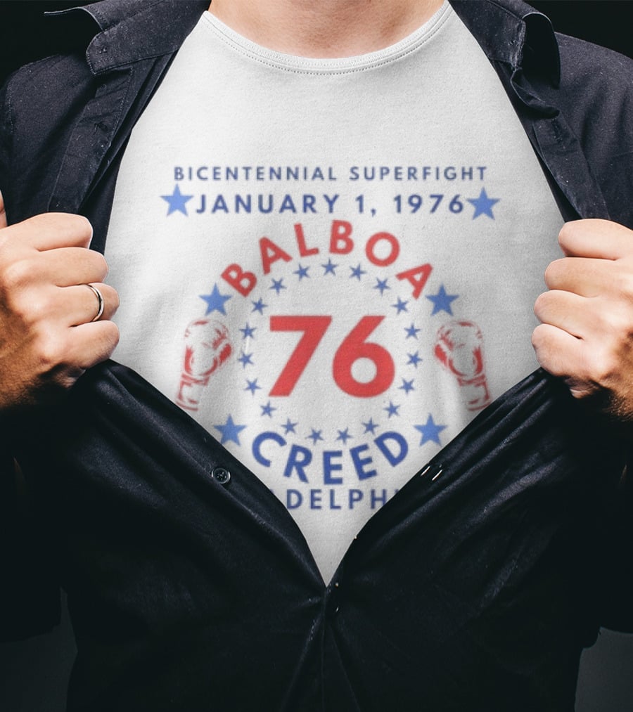 Rocky Balboa Vs Apollo Creed Bicentennial Superfight January 1 1976 Philadelphia PA T-Shirt