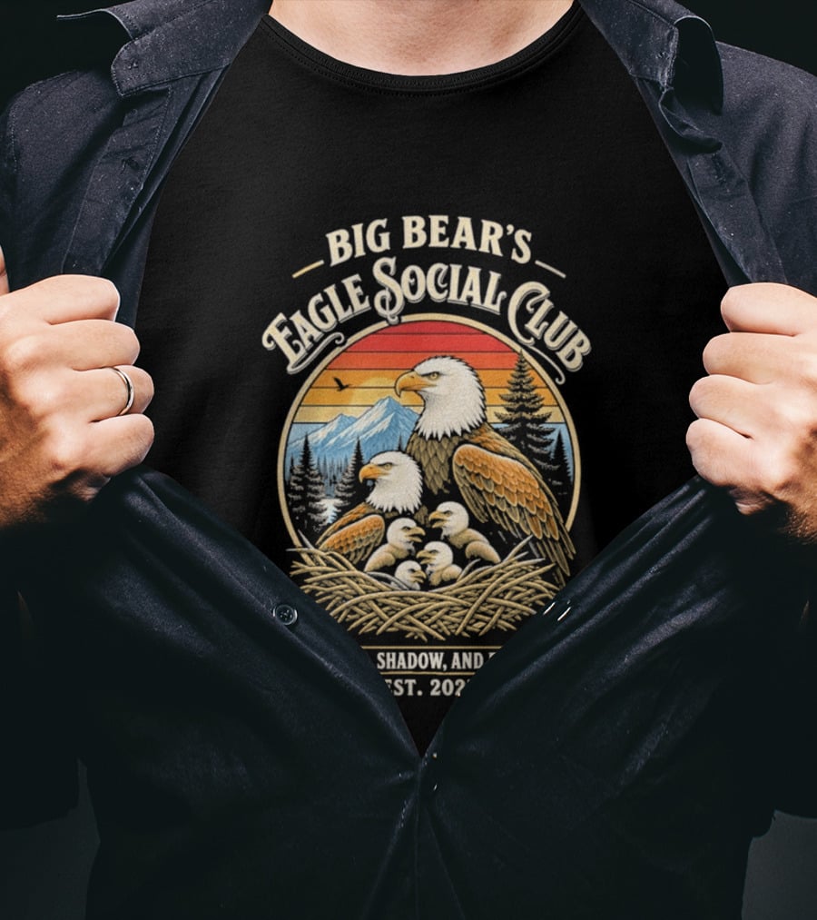 Big Bear's Eagle Social Club Jackie Shadow And Family Est. 2025 T-Shirt