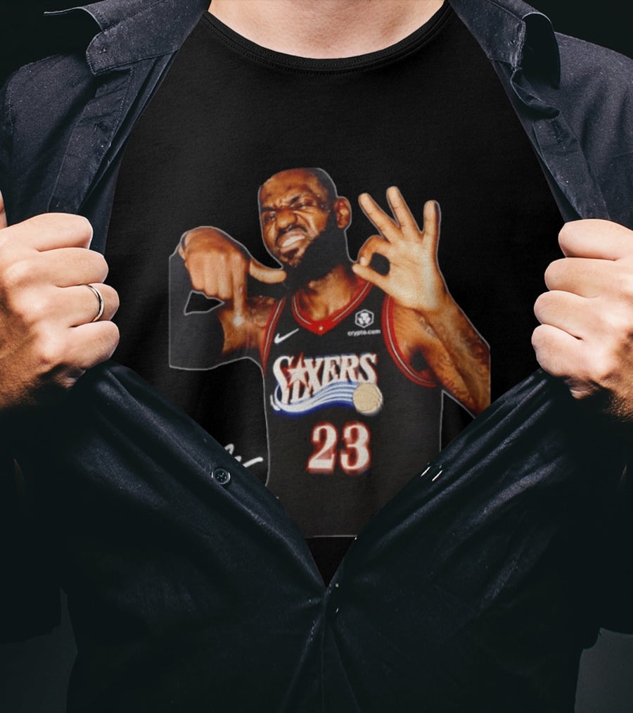 LeBron James Philadelphia Sixers Basketball Jersey Number 23 T-Shirt