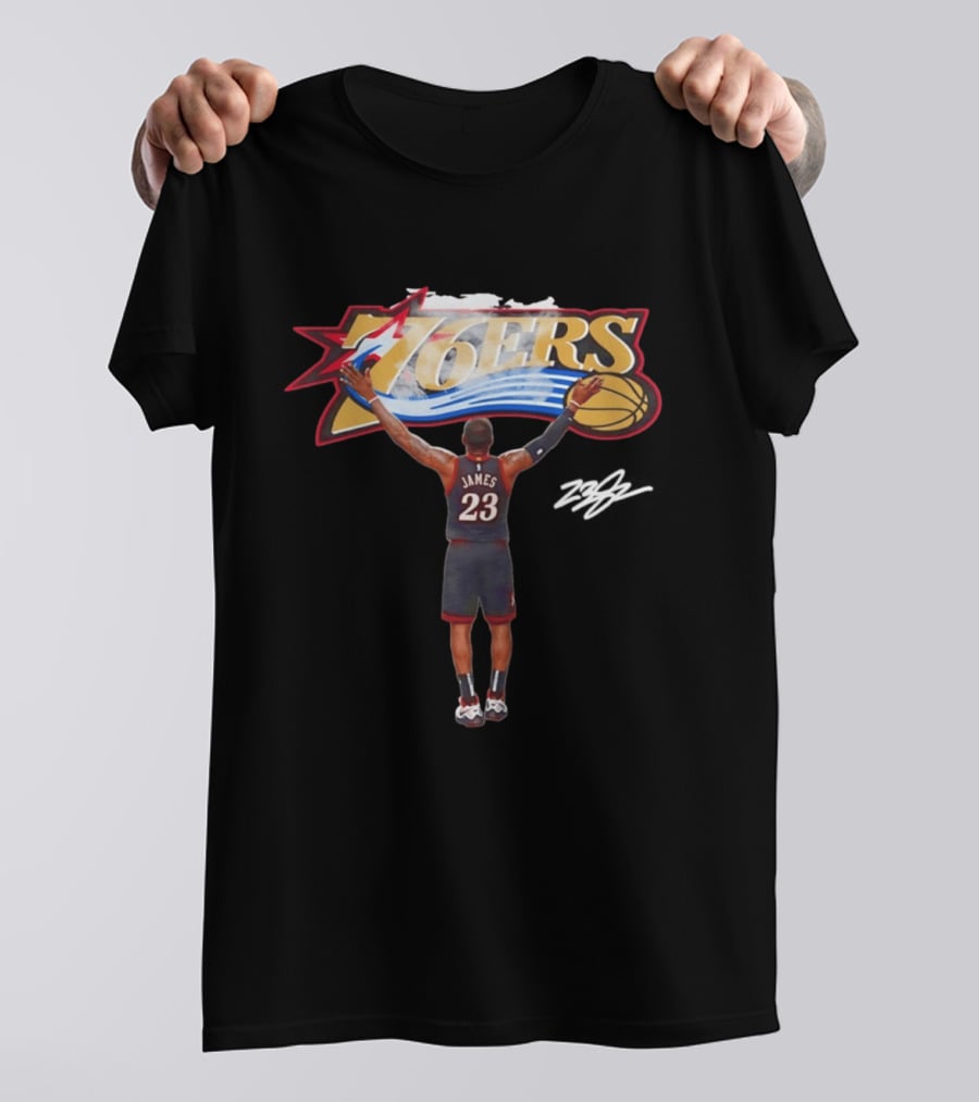 Philadelphia Sixers 76ers LeBron James Crossover Chalk Toss T-Shirt
