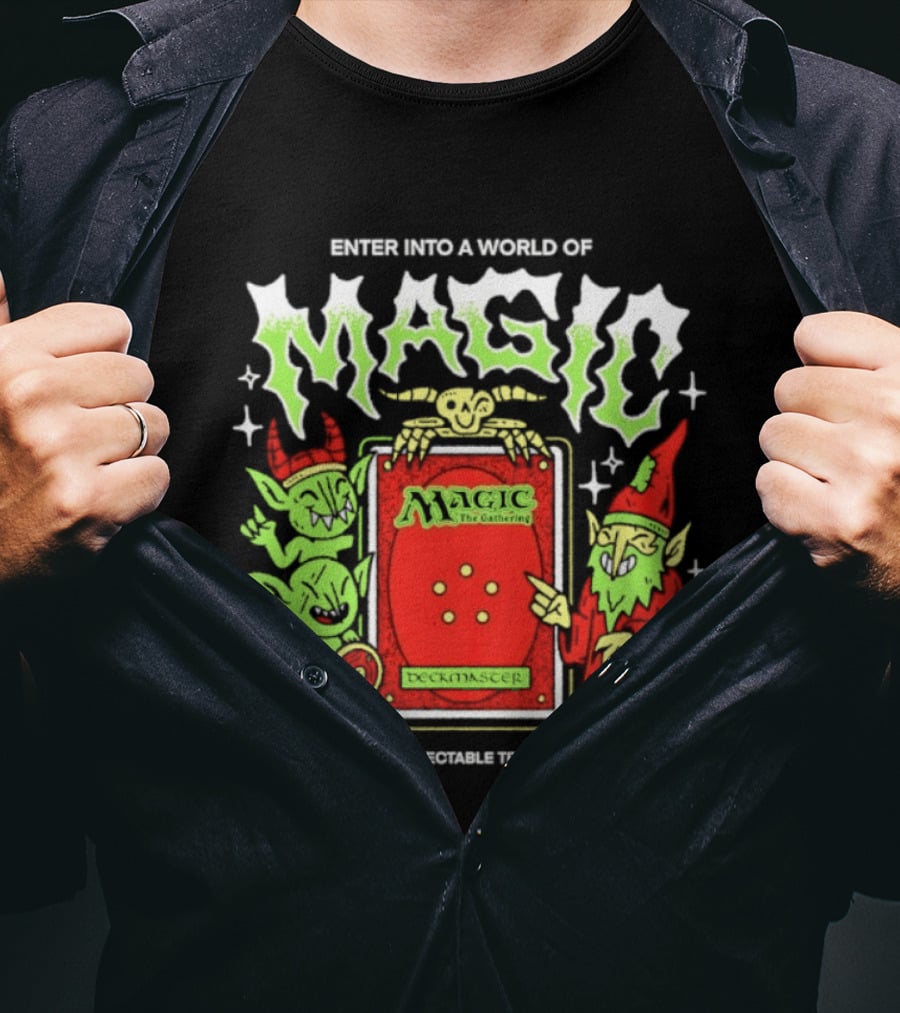 Enter Into A World Of Magic The Gathering Deckmaster Original Collectible Trading Card Game T-Shirt