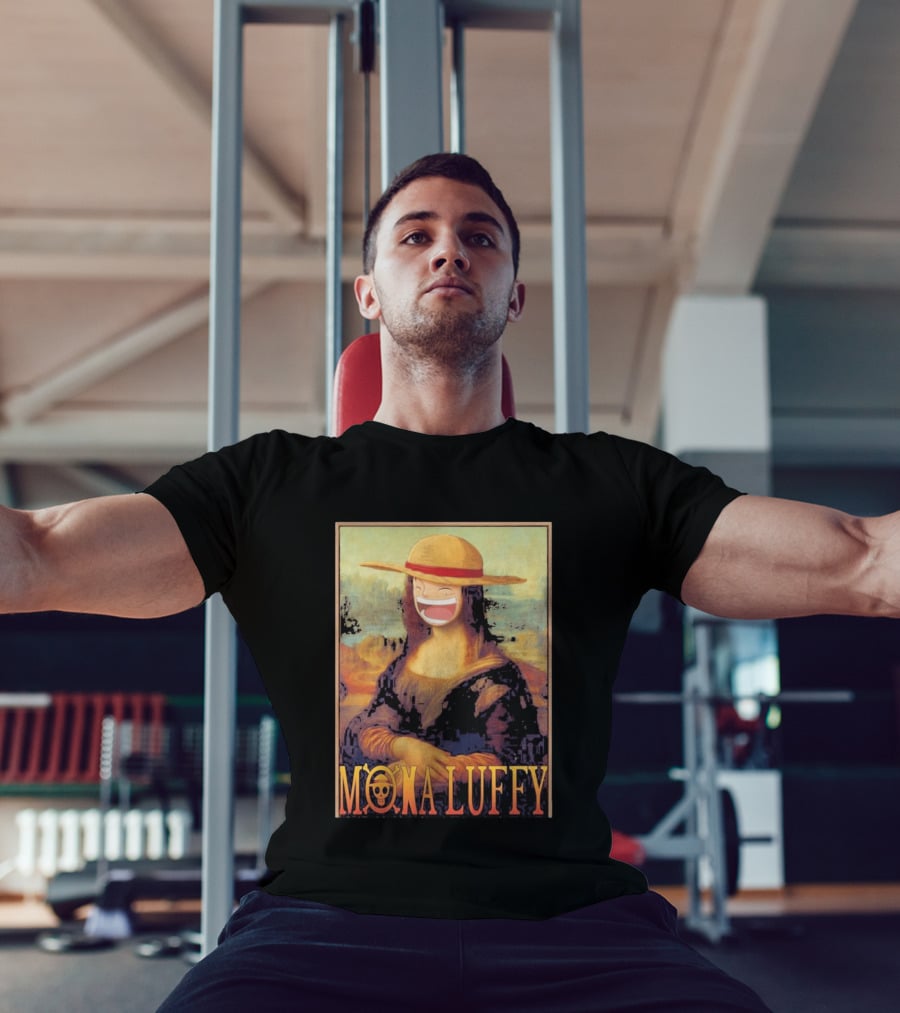 Mona Luffy Anime Mashup Mona Lisa T-Shirt