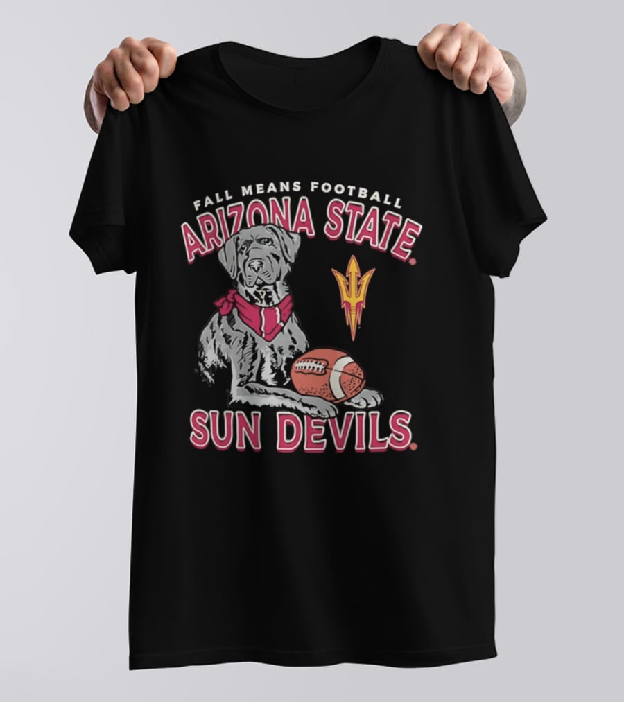 Fall Means Football Arizona State Sun Devils Mascot With Football T-Shirt
