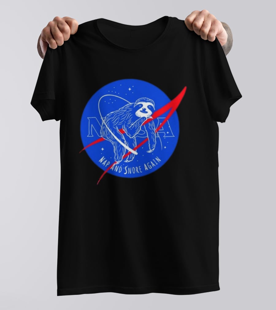NASA Sloth Nap And Snore Again Space T-Shirt