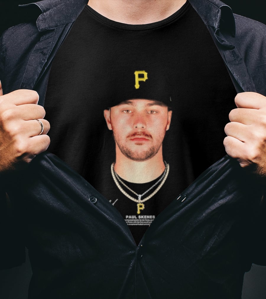 Paul Skenes Pittsburgh Pirates MLB Player Portrait And Signature T-Shirt
