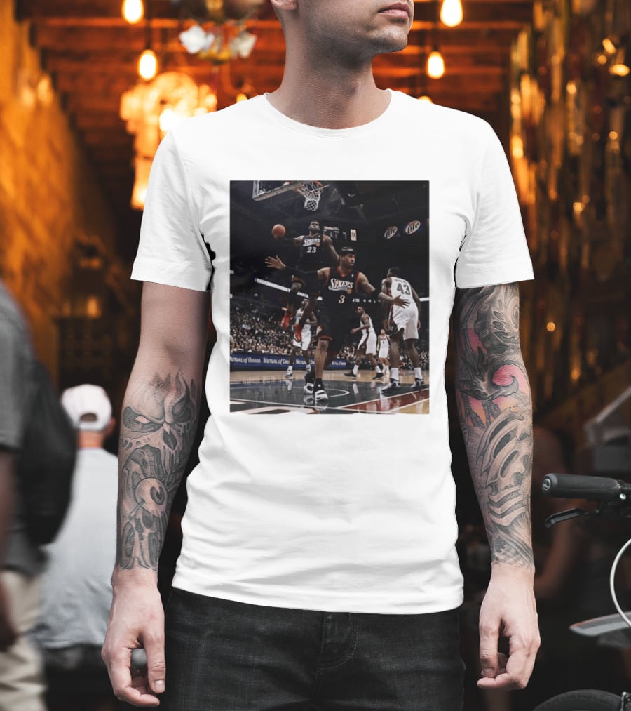 Philadelphia 76ers A.I. LeBron James Iconic Basketball Moment T-Shirt