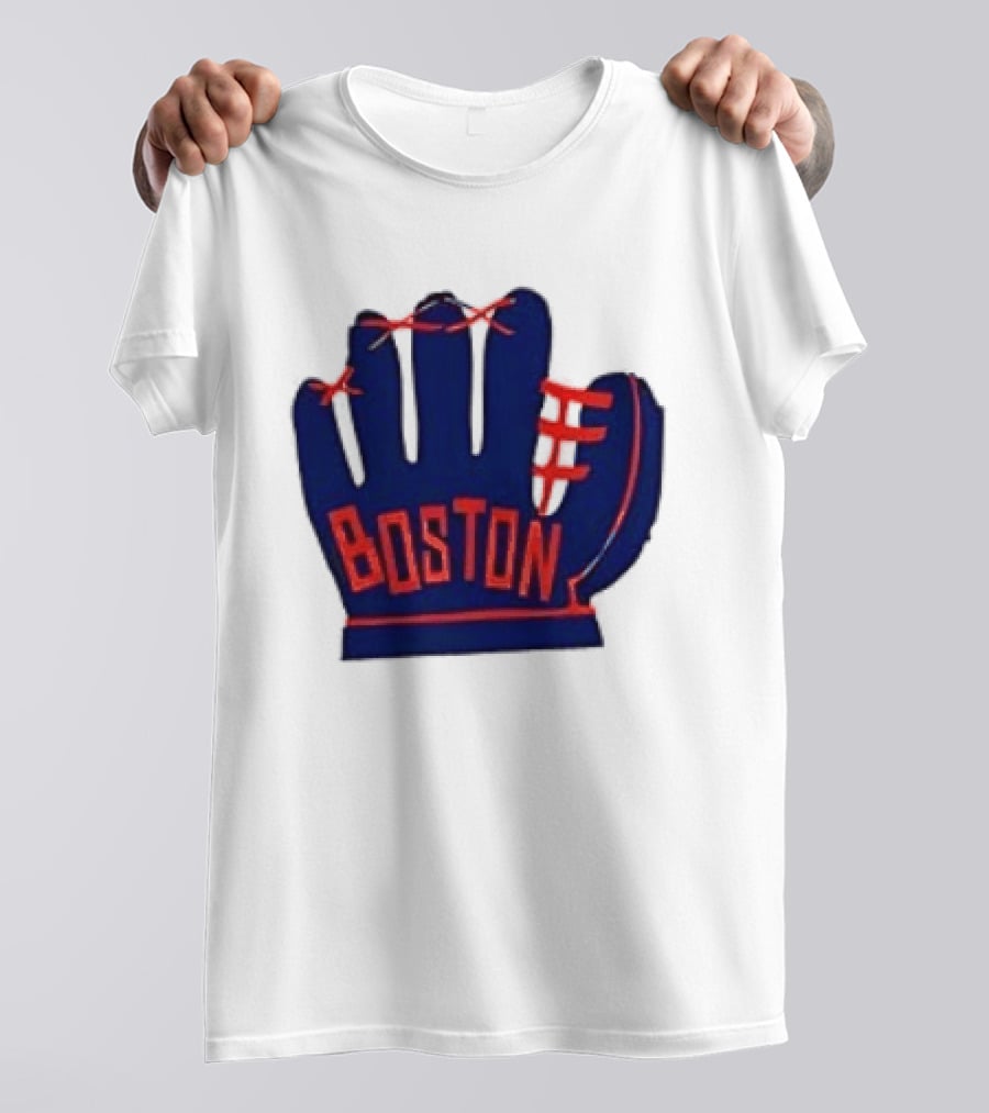 Boston Red Sox MLB Hat And Glove Baseball Club T-Shirt