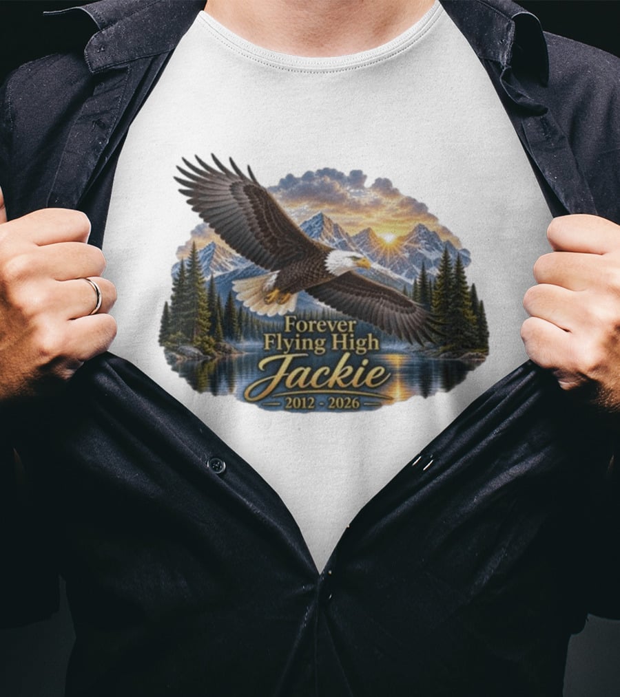 Forever Flying High Jackie Bald Eagle 2012 2026 Majestic Mountain Landscape T-Shirt