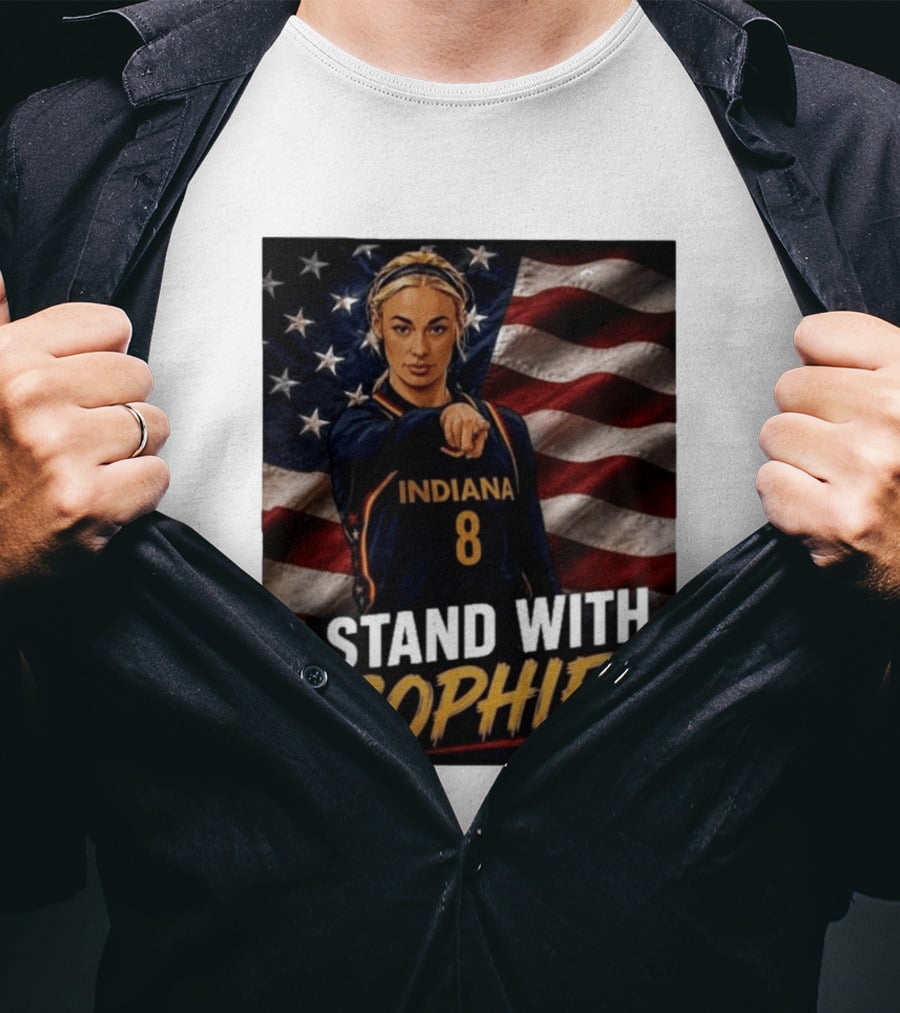 I Stand With Sophie Cunningham Indiana 8 American Flag T-Shirt