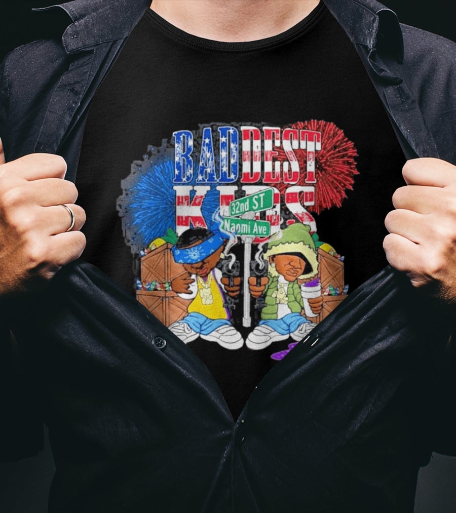 Baddest Kids 32nd St Naomi Ave Streetwear Adam22 Jaden Newman T-Shirt