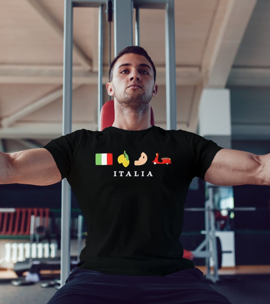 Italia Flag Lemons Bicep Vespa T-Shirt