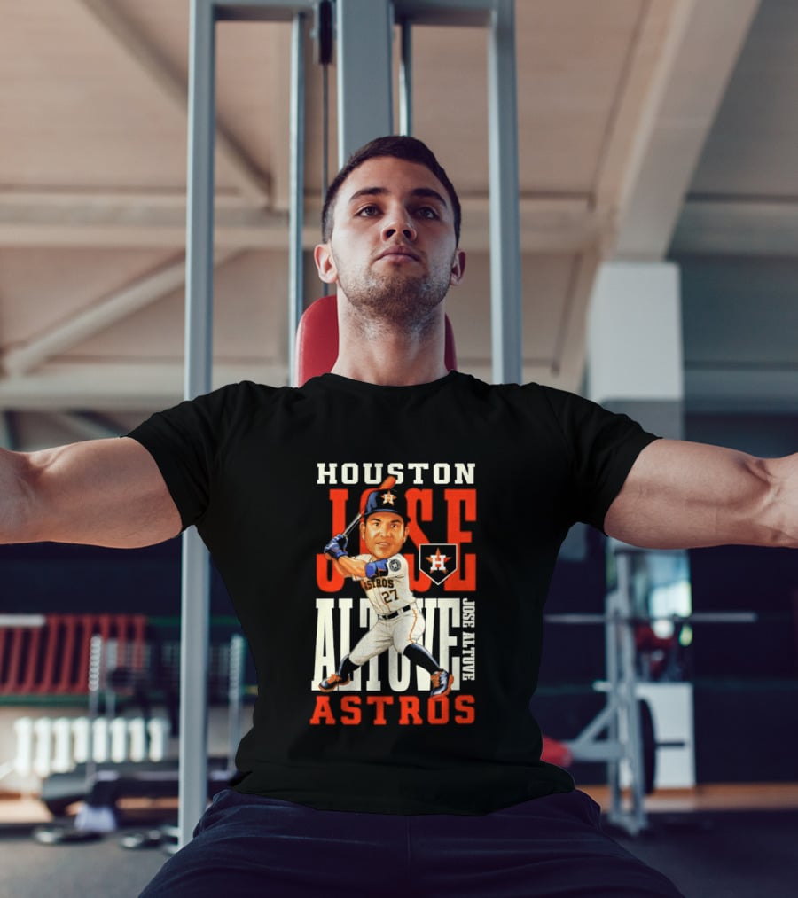 Houston Astros Jose Altuve Baseball Caricature T-Shirt