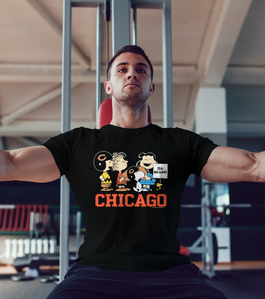 Chicago Bears Peanuts Characters Collaboration Da Bears T-Shirt