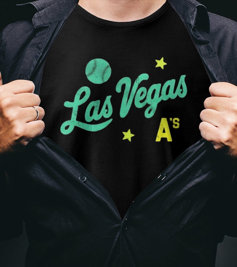 Las Vegas A's Baseball Script Stars T-Shirt