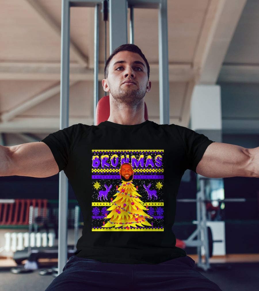 LeBron James Bronmas Christmas Tree Philadelphia 76ers Festive Reindeer T-Shirt