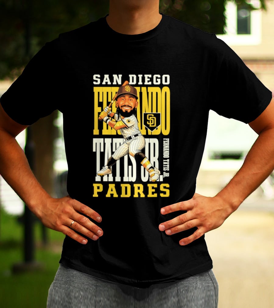 San Diego Padres Fernando Tatis Jr. Baseball Caricature SD Padres T-Shirt