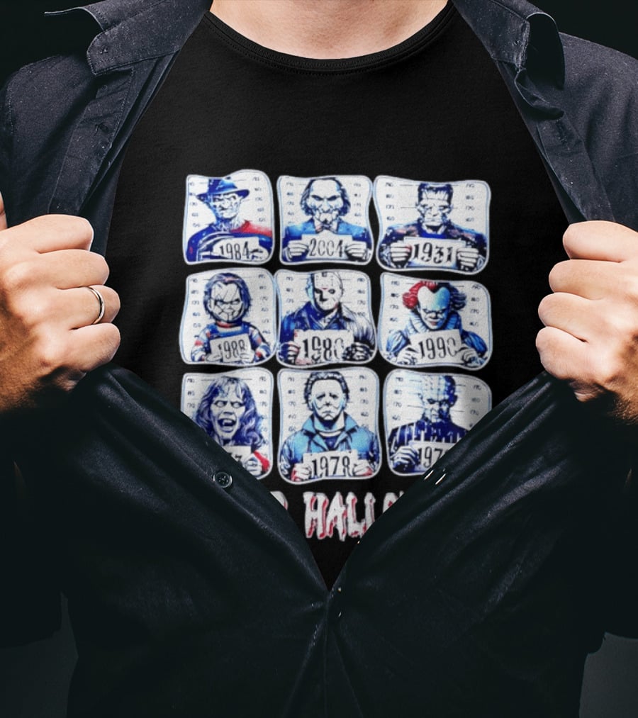 Horror Halloween Shot Characters 1973 1978 1980 1984 1988 1990 2004 Iconic Slashers T-Shirt