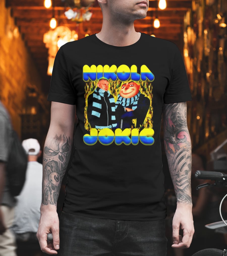 Nikola Jokic Denver Nuggets Gru Minions Scarf T-Shirt