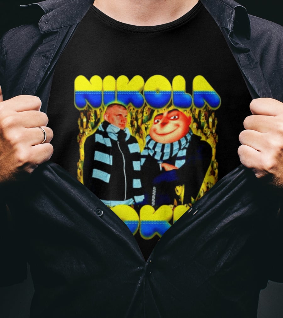 Nikola Jokic Denver Nuggets Gru Minions Scarf T-Shirt