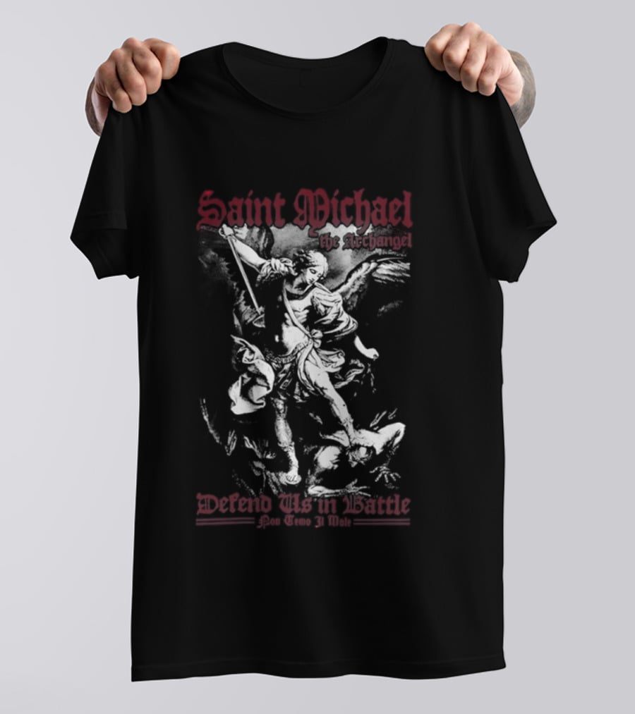 Saint Michael The Archangel Defend Us In Battle Pon Temo 31 Mole T-Shirt