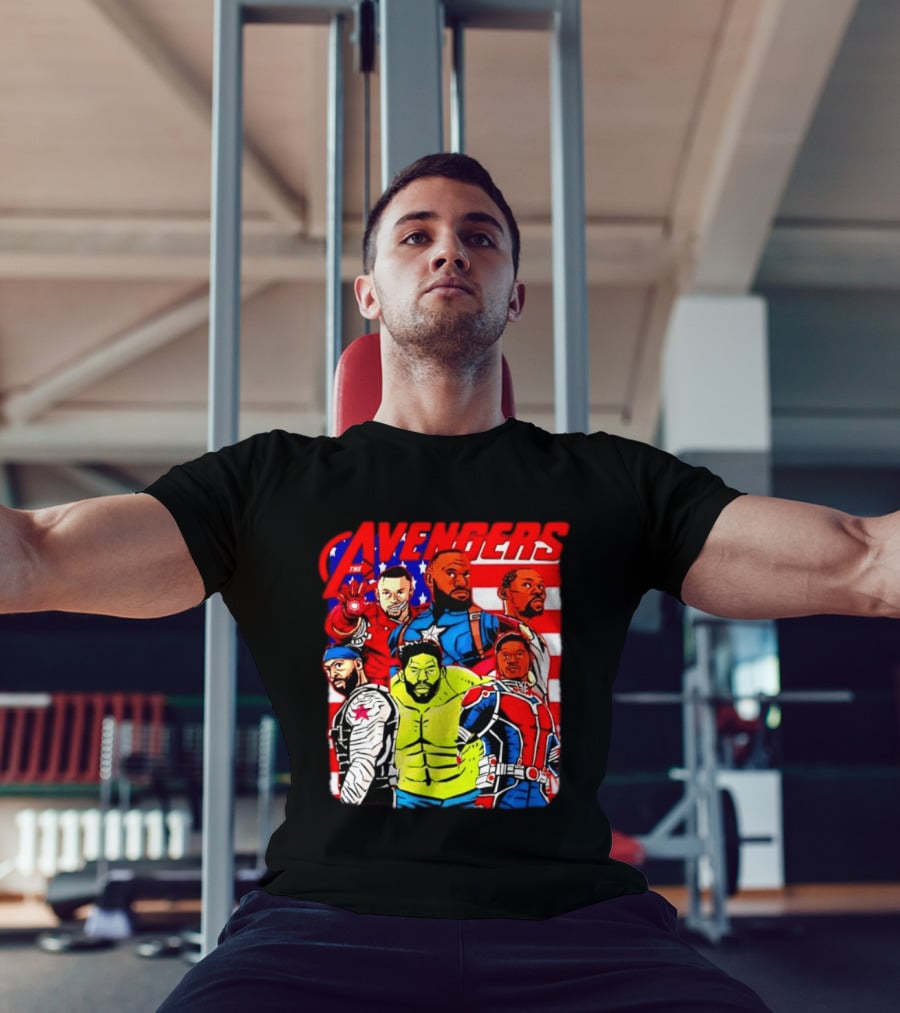 Avengers Basketball Superstars LeBron James Stephen Curry Kevin Durant Anthony Davis Hulk Ant Man T-Shirt